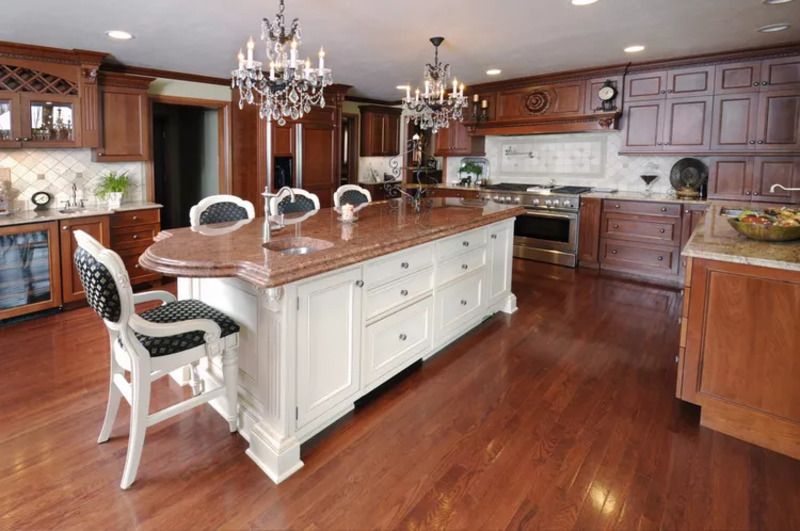 Top Kitchen Design Ideas: Avoid These Outdated Cabinet Colors Cherry red wood: A kitchen cabinet colors to avoid