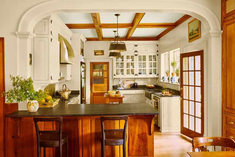 How can classic kitchen cabinets enhance a traditional home